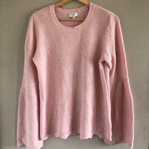 Crown and Ivy Pink Bell Sleeve Sweater